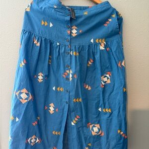 Pendleton Blue A-Line Skirt with Colorful Patterns